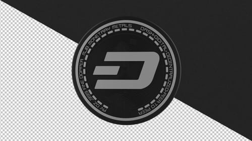 3D Rotating Dash Cryptocurrency Coin Transparent Alpha Channel