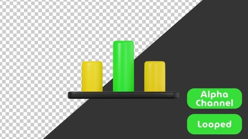 3D Animation of Bar Chart | Productivity | Alpha Channel