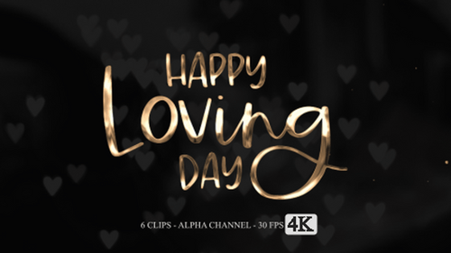 Metallic Happy Loving Day Text Title Animation