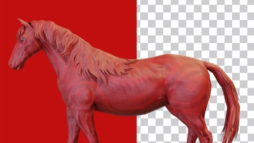 Animated Red Geometric Horse Standing Loop