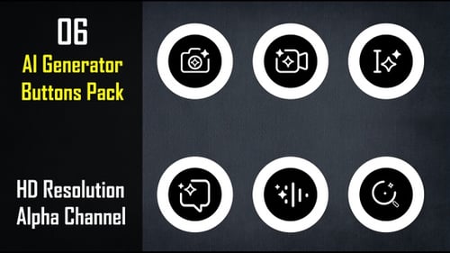 Animated AI Generator Buttons and Icons Toolkit