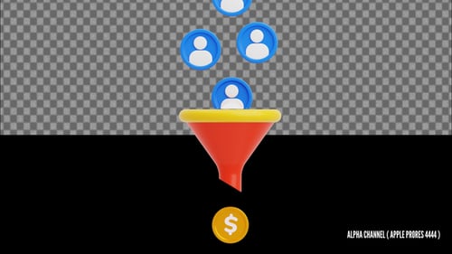 3D Lead Conversion White Line Animation | Alpha Loop