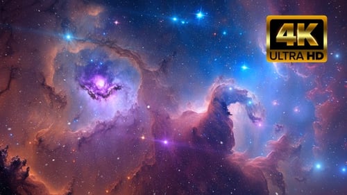 Vibrant Cosmic Nebula and Stars Animated Background