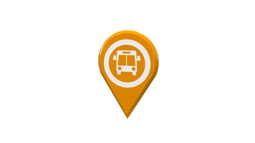 Bus Station Map Pointer Orange V7