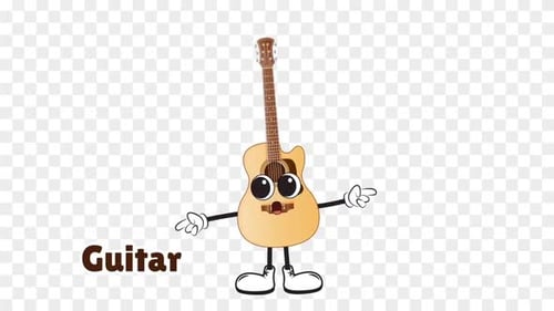 Cartoon Guitar Character Talking and Gesturing