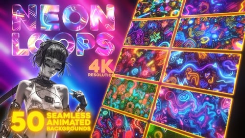 Dynamic Neon Loops 4K Animated Backgrounds Collection
