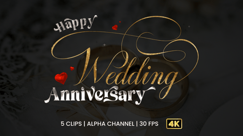 Happy Wedding Anniversary Text Animation