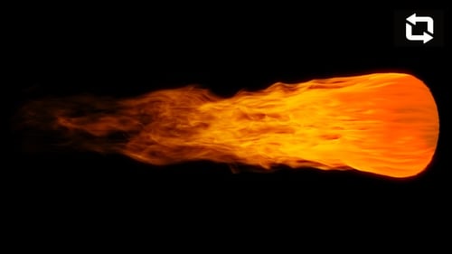 Fiery Orb Projectile with Energetic Flame Trail