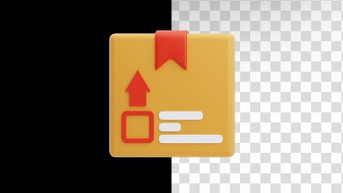 Cardboard package delivery 3d animation