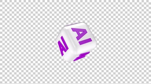 Ai Icon On 3D Box Purple