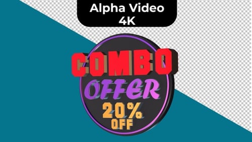 Animated 3D Combo Offer 20% Off Rotating Badge