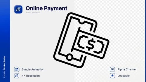 Online Payment Icon Animation: Smartphone with Money