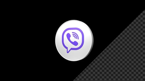 Viber App Logo Spinning 3D Icon Animation