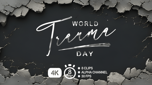 World Trauma Day Text Animation