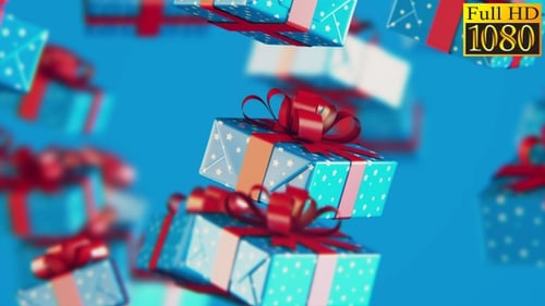 Falling 3D Gift Boxes Animation for Celebrations