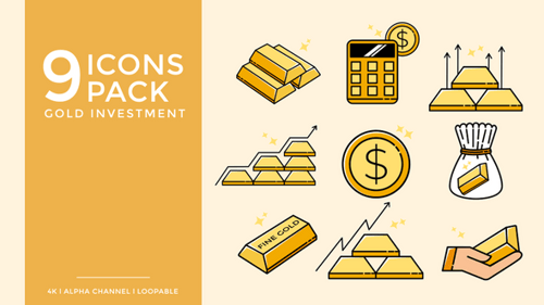Animated Gold Investment Icons Pack