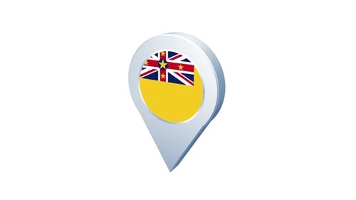 Pin-Symbol mit der Flagge von Niue