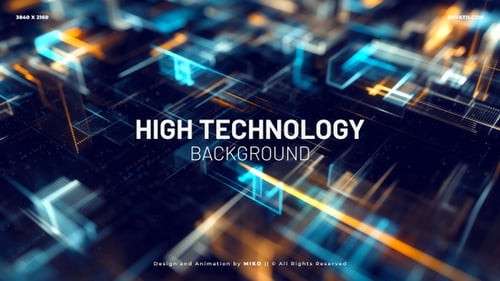 Futuristic Data Network Digital Grid Flow Animation