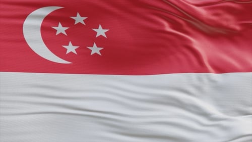 Singapore Flag Waving Seamless Loop Animation
