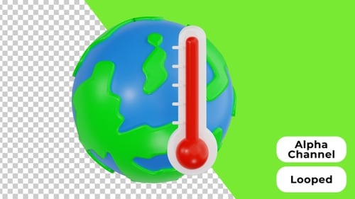 3D Animated Global Warming | Alpha Channel