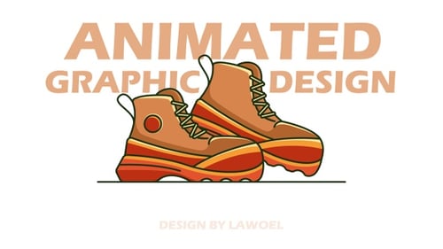 hiking boots animation motion video