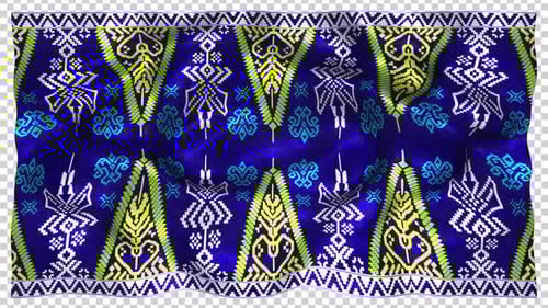 Indonesia Ethnic Silk Pattern Cloth Fabric Wave Songket Alpha Palembang Sumatera Selatan Mahkota