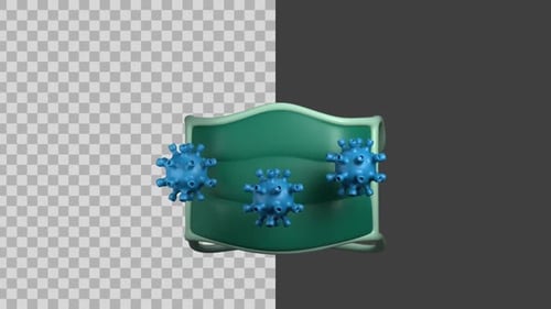 3D Animated Medical Mask with Virus Protection Concept