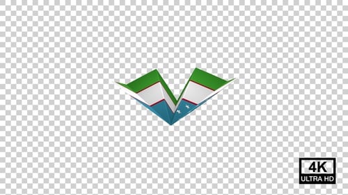 Drapeau de l'avion en papier de l'Ouzbékistan V3