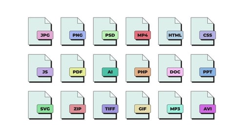 Dateiformat, Dokument, Neubrutalismus, Benutzeroberflächenelemente, Animationssatz