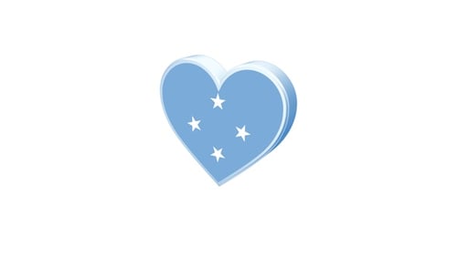 Animated 3D Blue Heart with White Stars Rotation