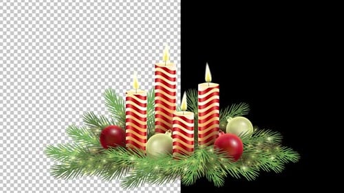 Weihnachtskerzen-Animation Alpha-Kanal 1080p