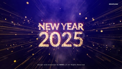 Sparkling Particles Countdown and New Year 2025 Celebration