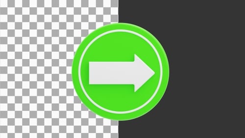 3D Animation of Arrow Button | Alpha Channel
