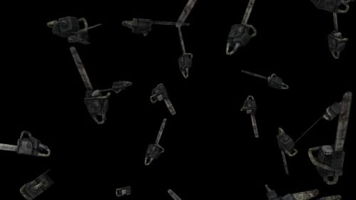 Falling Bloody Chainsaws Horror Loop with Alpha Channel