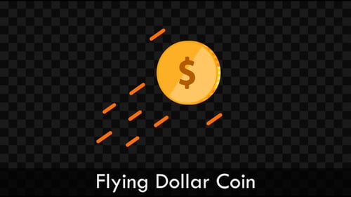 Animated Golden Coin Flying and Spinning Motion Graphic