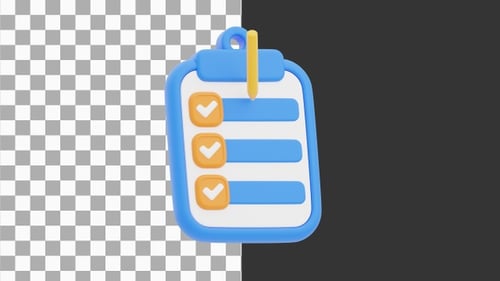 3D Animation of Clipboard for Efficient Note-Taking | Alpha Channel