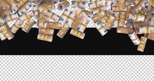 3d Euro Bill Transitions Animation