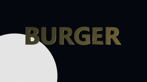 Shiny Gold 3D Burger Text Title Animation