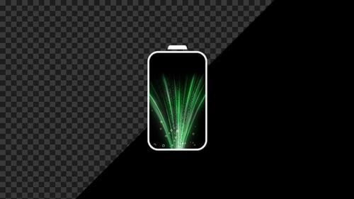 Green Energy Flow Battery Charging Animation