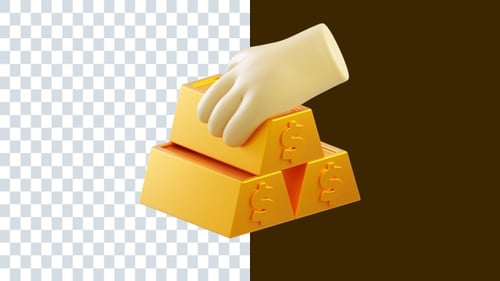 Gold Investment 3D Animations | Alpha Channel