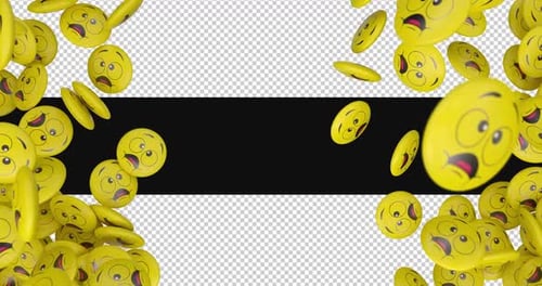 Falling 3D Surprised Emoji Faces Fill the Screen