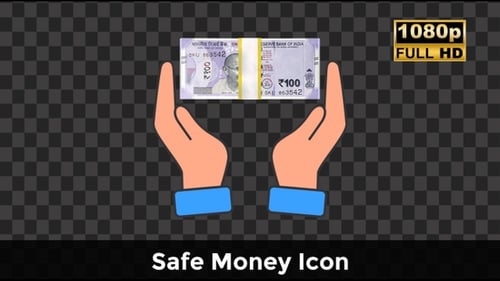 Animated Hands Holding Indian Rupee Currency with Flat Design