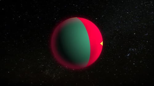 Futuristic Rotating Planet Flag Reveal in Space