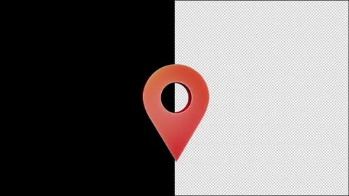 Rotating 3D Red Map Pin Icon