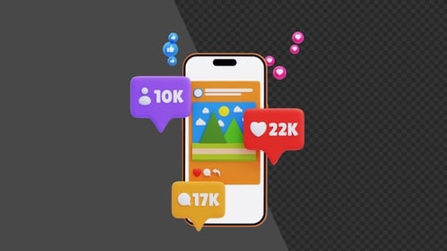 3D Animation of Social Media Growth | Alpha Channel