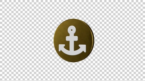 Animated 3D Golden Anchor Symbol Loop
