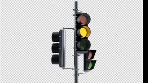 3D Traffic Light Cycle Animation with Alpha Channel
