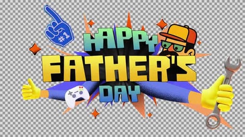 Father's Day Titles Pop Art Style