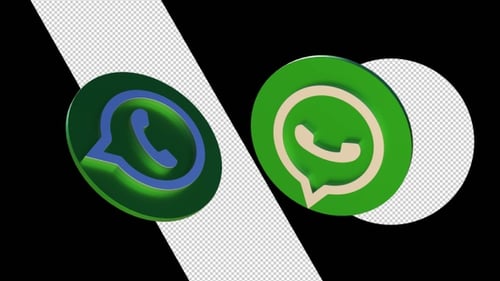 Animated 3D WhatsApp Logo with Neon Glow