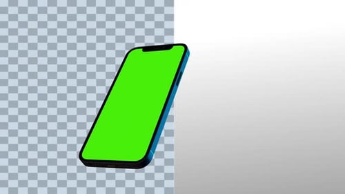 Realistic 3D Smartphone Mockup green screen animation with Alpha